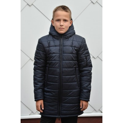 Зимовий пуховик на флісі, синій