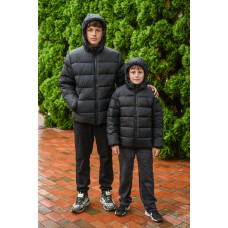 Зимовий пуховик Джо, екопух, чорний
