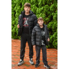 Зимовий пуховик Джо, екопух, чорний