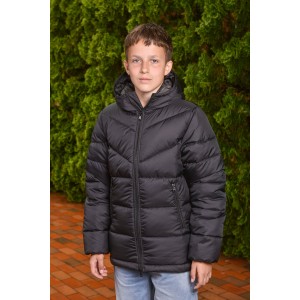 Зимовий пуховик, екопух, чорний