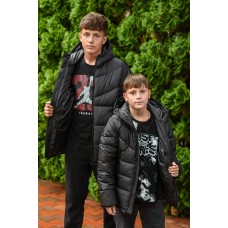 Зимовий пуховик, екопух, чорний